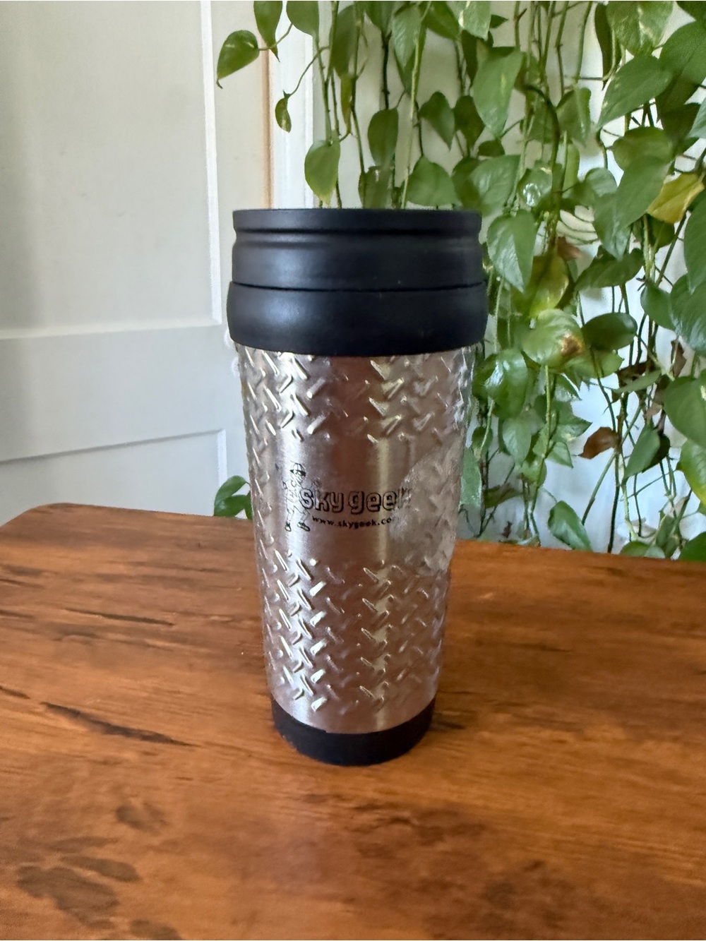 Silver & Black Travel Tumbler SKY GEEK
